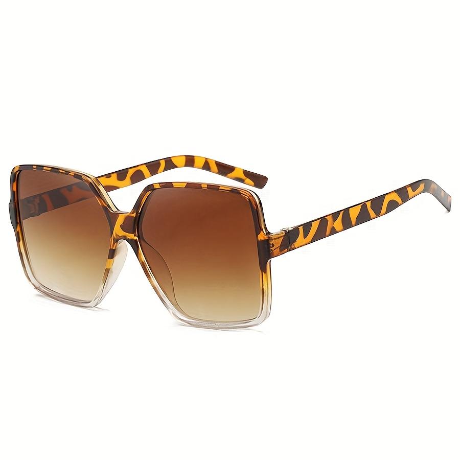 

Oversized Women s Glasses Dual-Tone Lenses, Plastic Frame for Party and Music Festival Outfits леопардовий