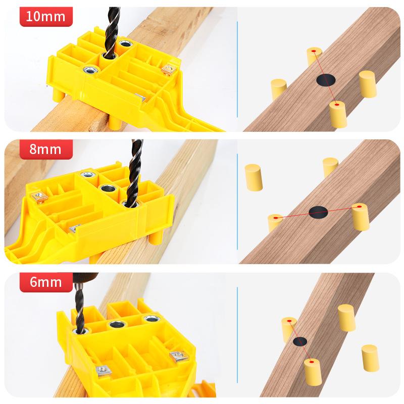 Woodworking Punch Locator Carpenter Tools Hand Tools 6/8/10mm Drill Bit Hole Puncher For Cross Dowel Drill Jig Accessories