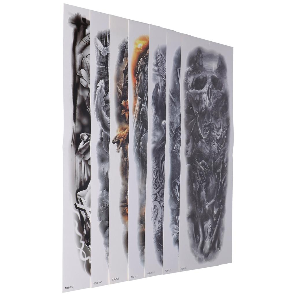 8 Sheets Full Arm Tattoo Sticker Waterproof Party Exquisite Temporary Tattoo Sticker for Men Women