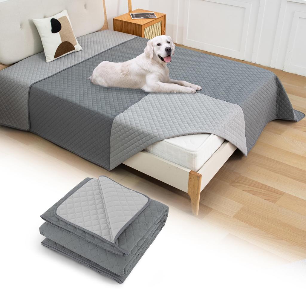BOOMAGU Waterproof Can Be Used On Both Waterproof Bed For Dogs and Waterproof Bite Quick Large Protective Pet Waste Nursing Care Gray Dark 100% Sheet,