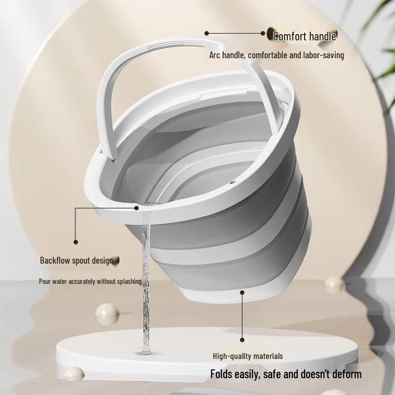 Portable Folding Bucket for Dorm, Camping, or Foot Bath - Large, Thickened Design