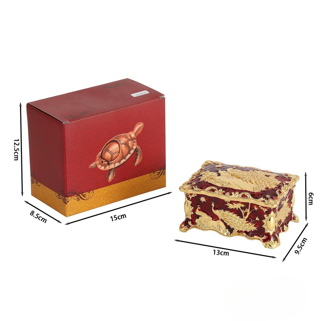 New Creative Colorful Zinc Alloy Peacock Jewelry Box - Jewelry Storage Tray for Tabletop - Jewelry Box