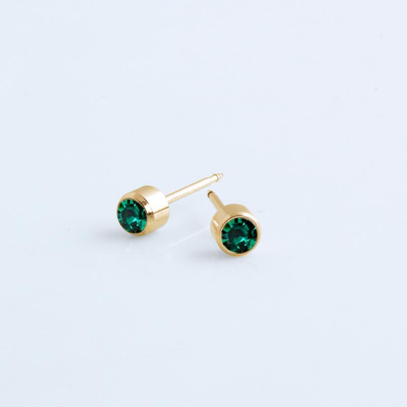 Single Stud Earring 4mm Round Cut Gemstone Bezel Set Minimalist Design Durable Post Suitable for Daily Wear and Special Occasions