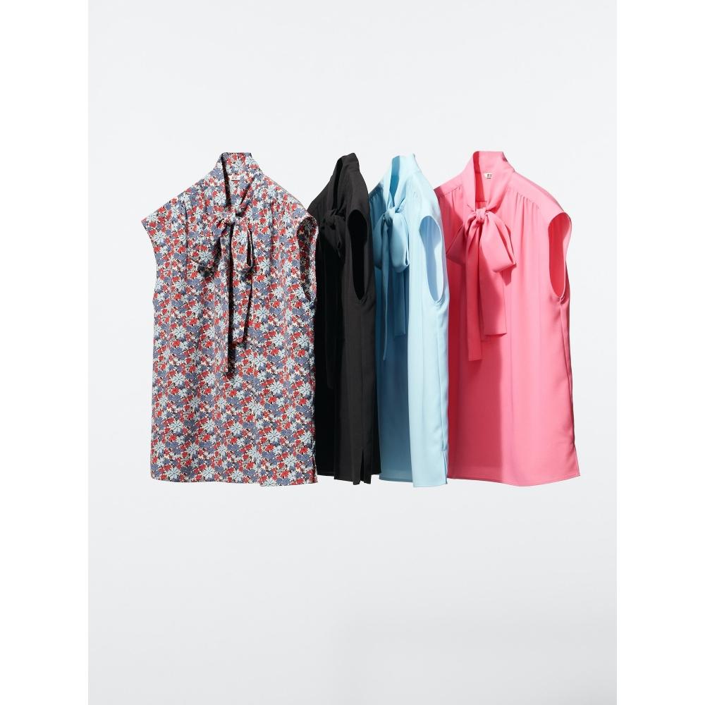 Uniqlo Bow Tie Blouse  Sleeveless  Print