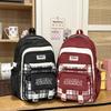 Schoolbag Korean version of Mori primary school student schoolbag female high-value plaid contrasting color college style middle school student