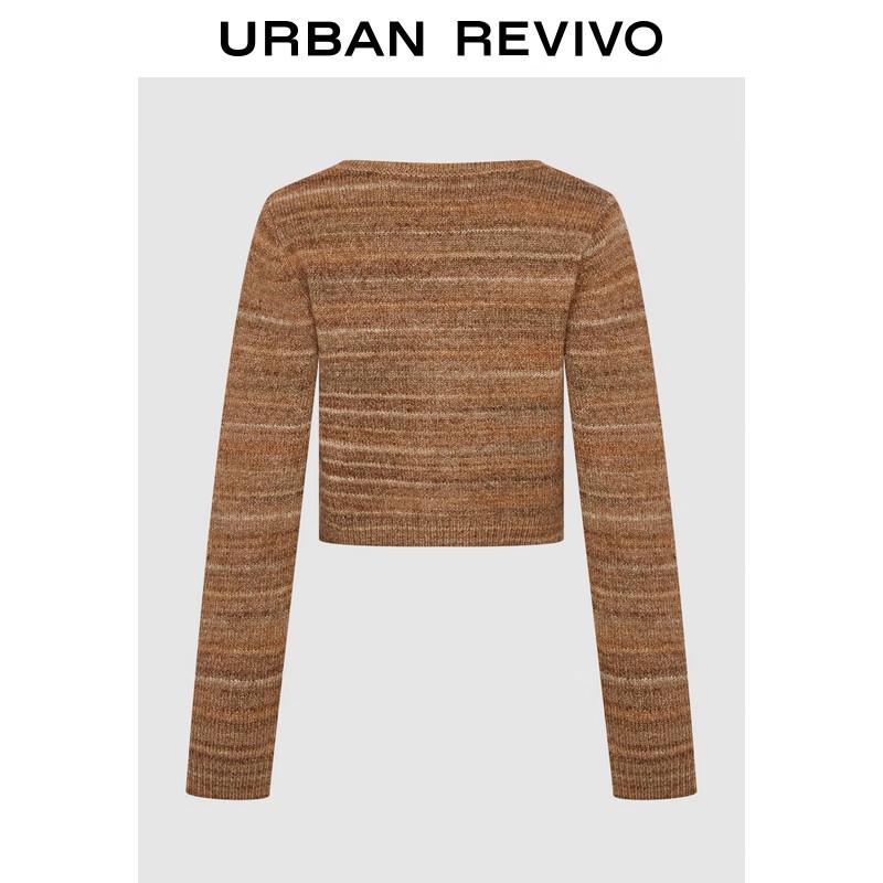 UR Women's Retro Striped V-Neck Knit Cardigan