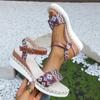 Fashion Women's Sandals Wedges Heels Sandals Summer Bohemian Shoes Woman 2025 Heel Sandals Wedge Shoes For Women Heeled Summer Footwear