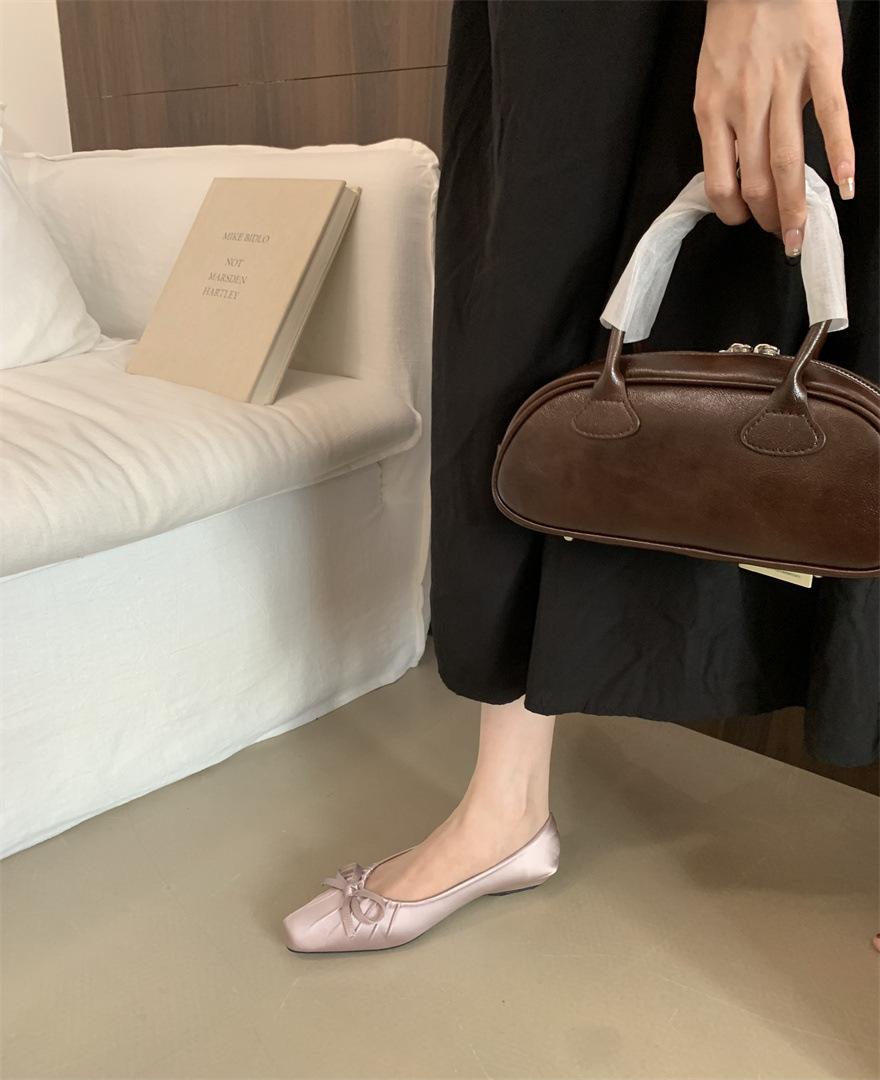 

Одиночная обувь вечерняя женская летняя туфли-лодочки сандалии толстые вставки сумка голова с французским通勤 пустая юбка новый бант 2025 39 фиолетовый