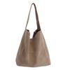 Autumn and winter new suede tote bag large capacity commuter casual shoulder bag fashionable versatile simple women's bag