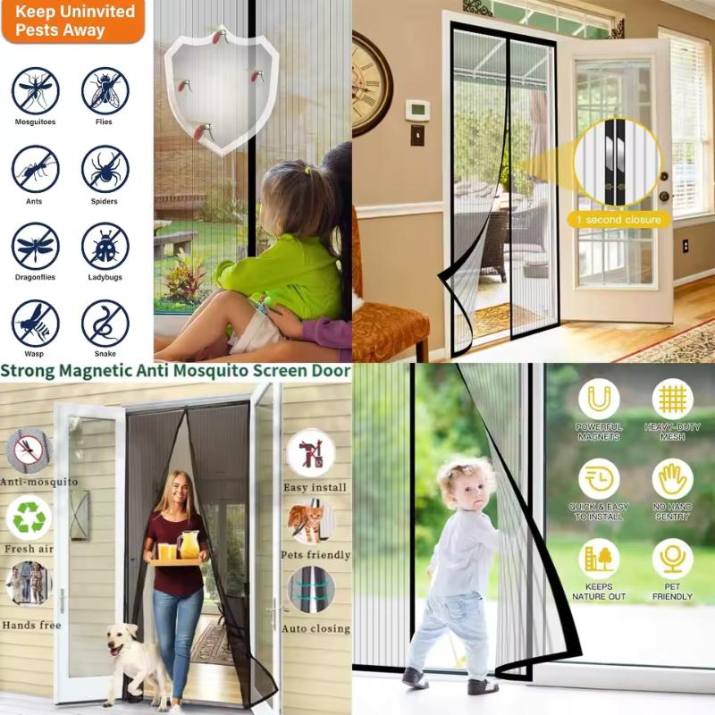 Magnetic Door Screen Big Size Door Magnetic Mosquito Net Insect Proof Flight Summer and Kitchen Indoor Invisible Net Magnetic Door Mesh Net