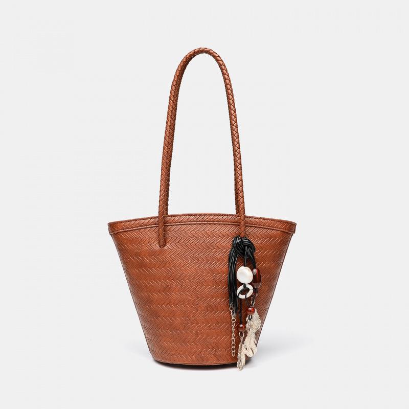 Niche 2026 Summer Trendy French Retro Woven Bag - Mother-Child Shoulder & Handheld Vegetable Basket
