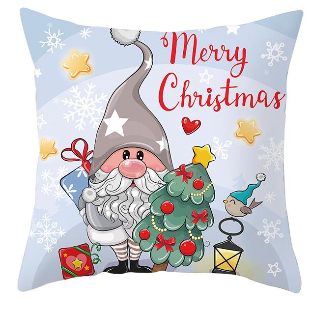 New Christmas Dwarf Pillow Cover Christmas Cute Dwarf Peach Skin Cushion Cover