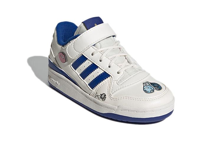Adidas Originals FORUM Low C Abrasion Resistant Low top Skateboard Shoes Blue White Children Aged 3 7 Years Old FY2545