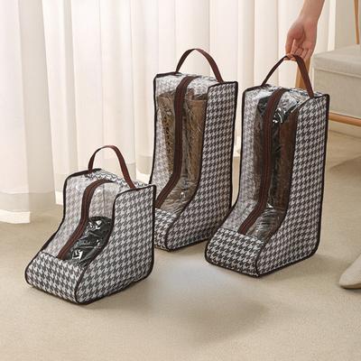 Boots Storage Bag Dustproof Standing Shoe Organizer Portable Boots Protector Pouch with Transparent Window Handle for Short Tall Boots