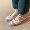 Sheepskin version~ retro handmade hollowed bag head half slippers women's 2025 summer outer wear breathable inner height increase cool slippers