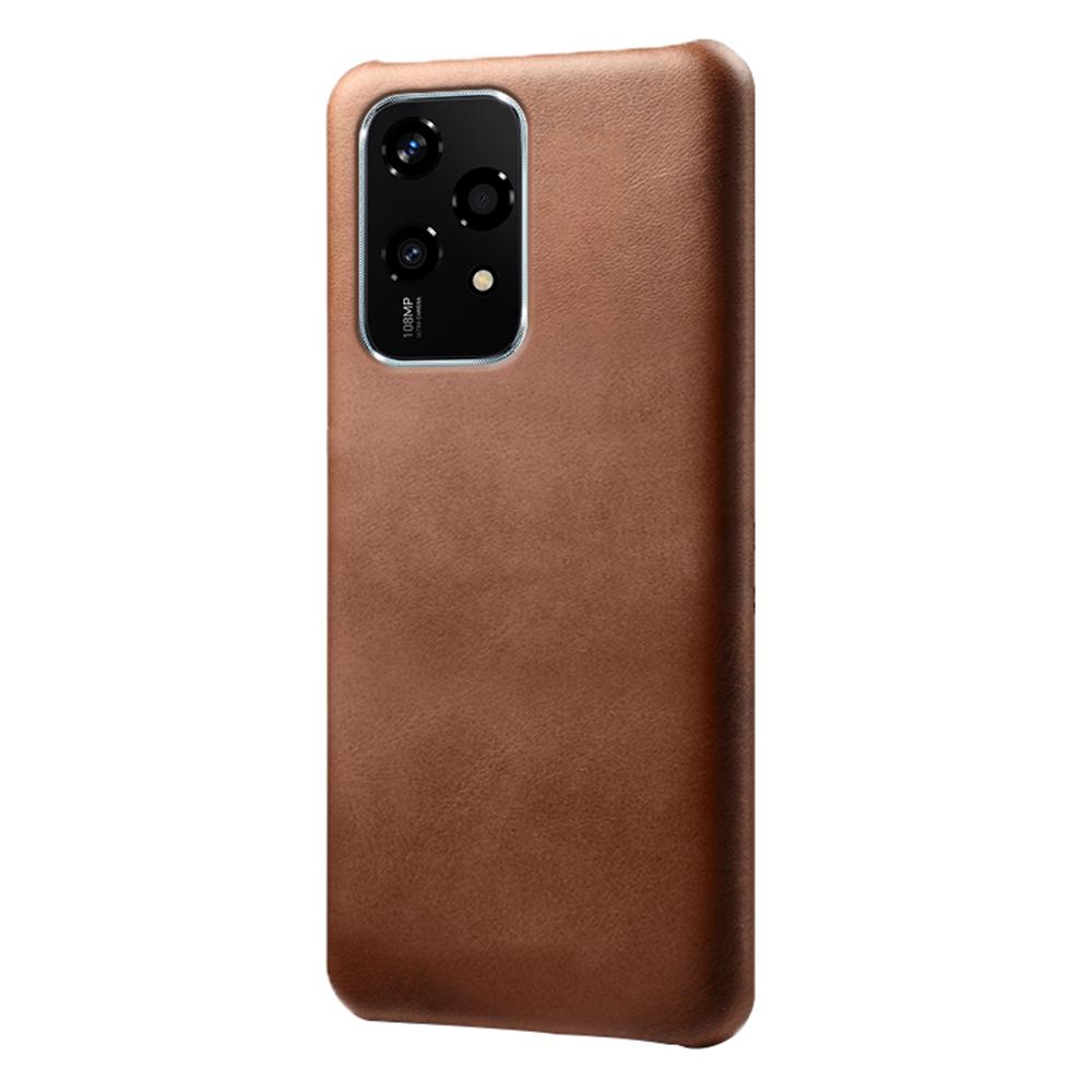 

For Honor 200 Lite Case Calf Texture PU Leather Hard PC Protective Phone Cover Brown