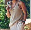 2023 Men Summer Tank Top Knitted Solid Color Sleeveless Vest Tops Gym Fitness Workout Clothes Fashion Crew Neck T Shirt Undershirts