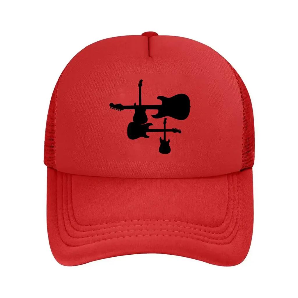 Guitar Silhouette Music  Inspired Instrument Art Design Mesh Baseball Cap