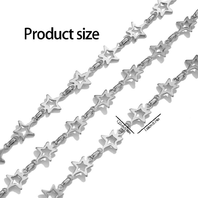 Unique Hollow Star Charm Chain Extender Fashion Jewelry Chain Stainless Steel Texture Perfect for Necklace and Styling