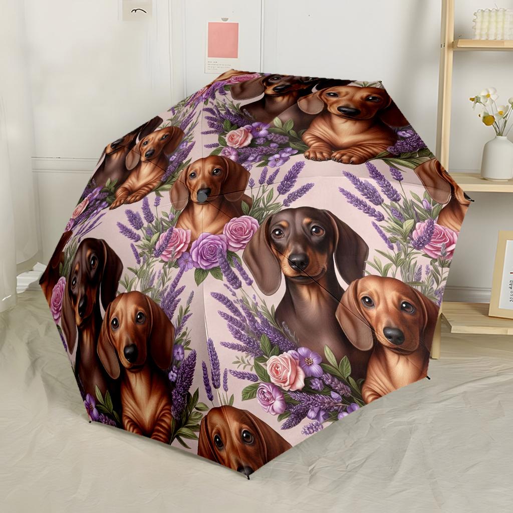 Love For The French Bulldog Portable Automatic Umbrella Folding Umbrella with 8 Ribs Lightweight All-Season Use Fashionable Stylish Gift for Women
