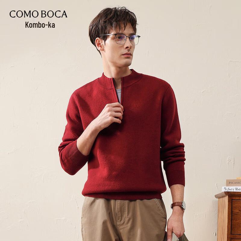 Komnboka Men s Quarter-Zip Thick Wool Sweater XL