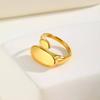Vnox Simple Smooth Gold Finger Rings For Lovers Stainless Steel Irregular Statement Jewelry Ring For Women Men Wedding Gifts