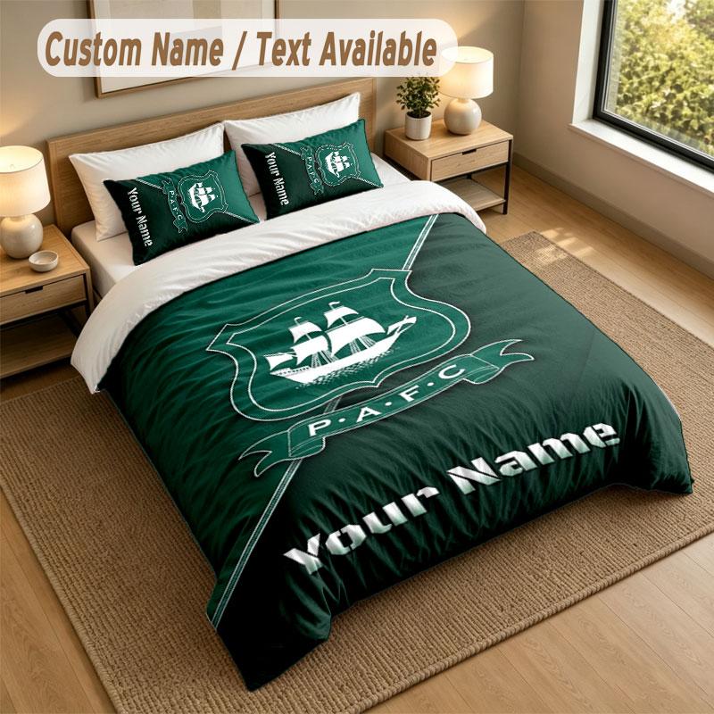 Bedding Set 1 Duvet Cover 2 Pillowcases Plymouth Argyle FC Print Soft Bed Linen Bedroom Decor