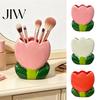 Small Item Organizer for Dressing Table Tulip Makeup Brush Holder, Resin Cosmetic Vanity Desk, Cute Flower Pen Aesthetic Desktop Ornament Cup