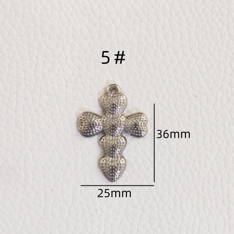 Retro European Style Stainless Steel Cross Pendant for DIY Jewelry Making
