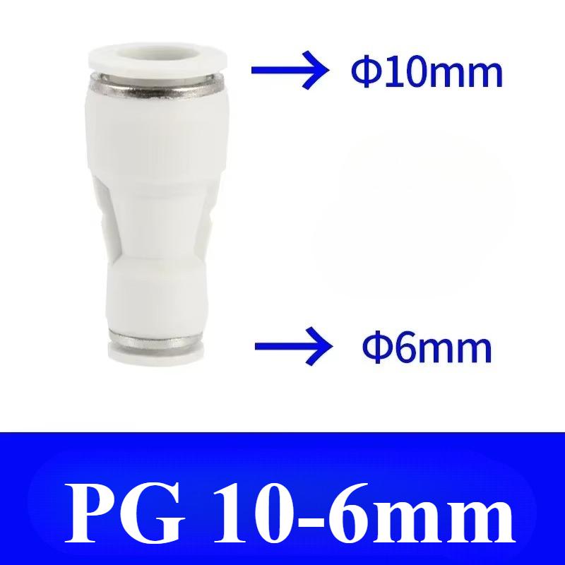 4 6 8 10 12 14 16mm OD Tube PU PG Straight Pneumatic Air Fitting Push in Connect Quick Release Variable Diameter PG14-12 16-12