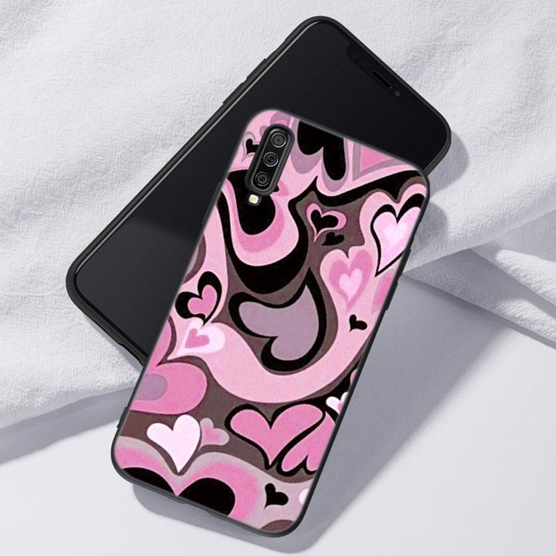 Purple Heart Swirl Pattern Case For Samsung Galaxy A12 A22 A31 A32 A50 A51 A70 A71 A72 A11 A21S A02S A10S A20S A30S A52 S 5G