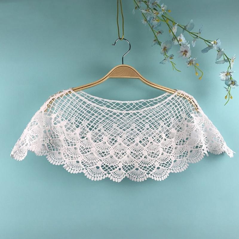 Women's Fashionable Lace Capelet with Embroidery Hollow out False Half Shirt Collar Neck for Special Occasion