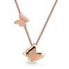 Stainless Steel Double Layer Frosted Butterfly Necklace