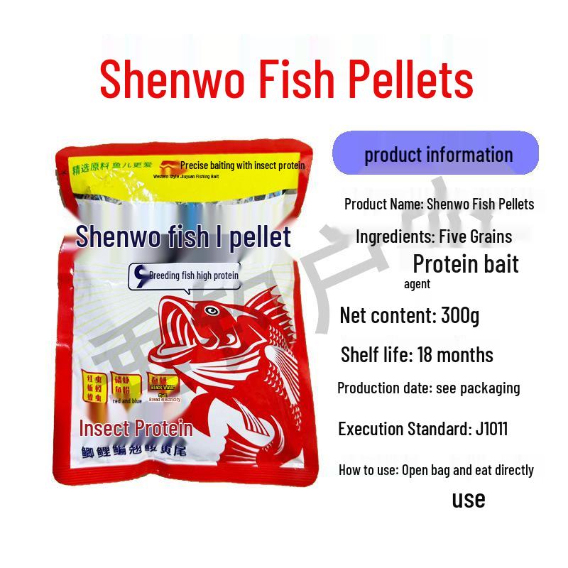 Western-Style Fish & Insect Bait: Egg Yolk, Milk, Fishy Flavor with Red Tail, Green Scale, Shrimp, and Red Worm - Single Pack.