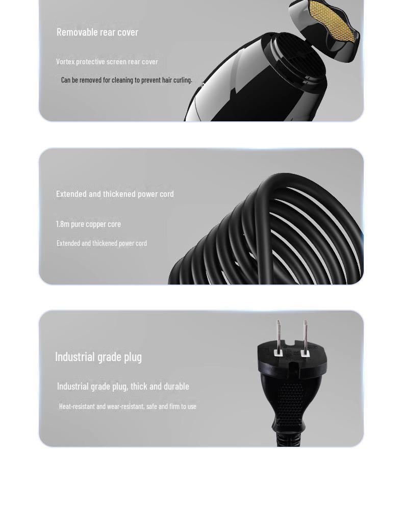 Vysoce výkonný fén Kangfu: Silný horký a studený vítr, konstantní teplota, šetrná péče o vlasy