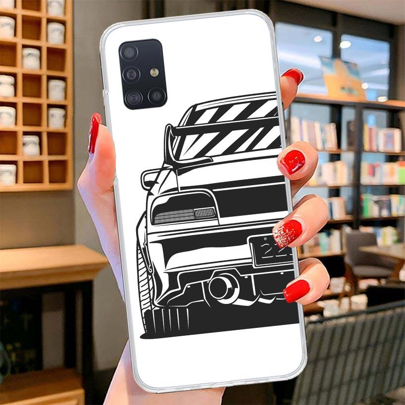Japan JDM Sports Cars Comic Cover Phone Case For Samsung Galaxy A12 A22 A32 A52 A72 A02S Phone Case Note 20 Ultra 10 S10 Plus A5 Samsung A22 5G