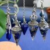 4 Stück Lapislazuli Pendel Set, ein Glück bringender, mystischer und edler Kristall, weit verbreitet für verschiedene Anlässe, Halloween Party Souvenirs, Hexen Wahrsagerei