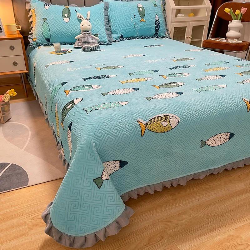 Thickened Milk Fiber Quilted Bed Cover Three Or Four Piece Suit Winter Tatami Bed Cover