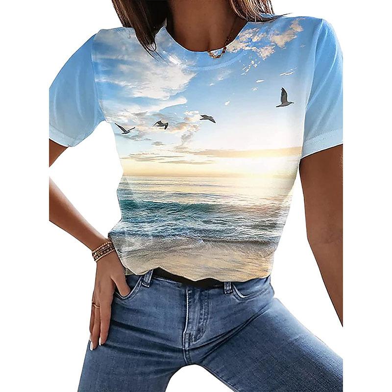 

Summer Woman T-shirt Natural Landscape 3D Print Tees Women Streetwear Short Sleeve Y2k Tops Harajuku Vintage Oversized T Shirts 6XL