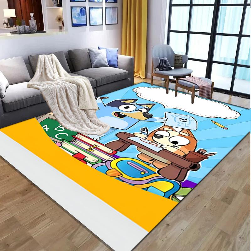 Bluey Pattern Rug, Indoor/Outdoor Mat, for Picnic, Gameroom, Bedroom, Office, Living Room, Home Decor Carpet, Birthday Gift