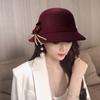 Women'S Hat Fedora Hat For Women Temperament Elegant Church  Autumn Winter Women'S Bow Hat High Quality Top Hat Wedding