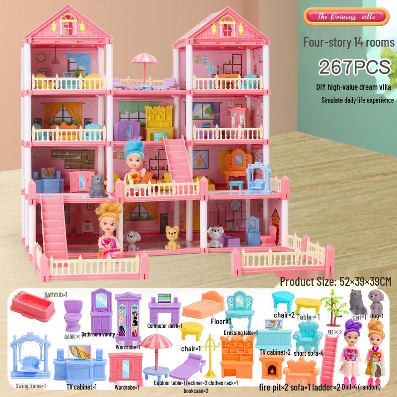 Princess Dream Castle Dollhouse DIY Set for Kids - Perfect Role-Playing Gift for Girls