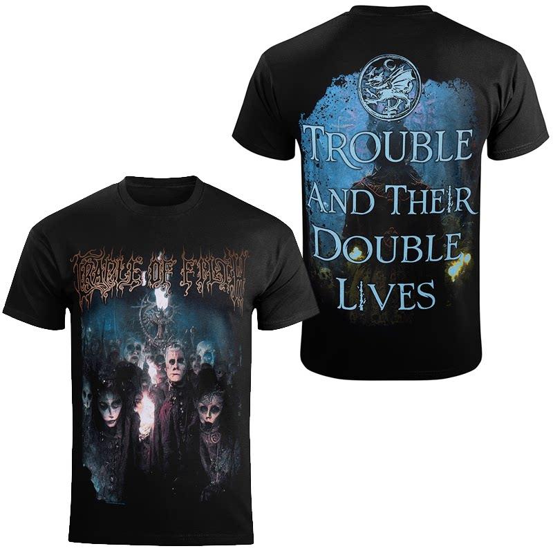 Retro Cradle of Filth Band's Extreme Gothic Black Metal Rock Dark American Short-sleeved T-shirt