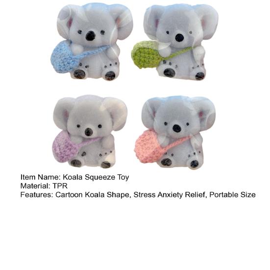 Zabawka do ściskania Koala z kreskówek, ręcznie robiona, łagodząca stres, siedząca Koala, szczypta, zabawka sensoryczna, dzieci, nastolatki, dorośli, miękka piłka antystresowa, zabawka fidget dla zwierząt