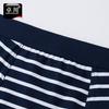 Reine Baumwolle Gestreifte Herren Mid-Waist Boxer Briefs, Übergröße, Sportlich und Trendy.