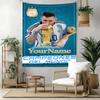 Messi Custom Your Name Wall Decor Tapestry Art For Pet Memorial Birthdaywedding Party Backdrop Family Gift