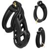 Men's Resin Nylon Chastity Belt Set with 4 Cock Penis Rings Sleeve Lock Cobra Cock Cage with Keys Male Extreme Bondage Sex Toys