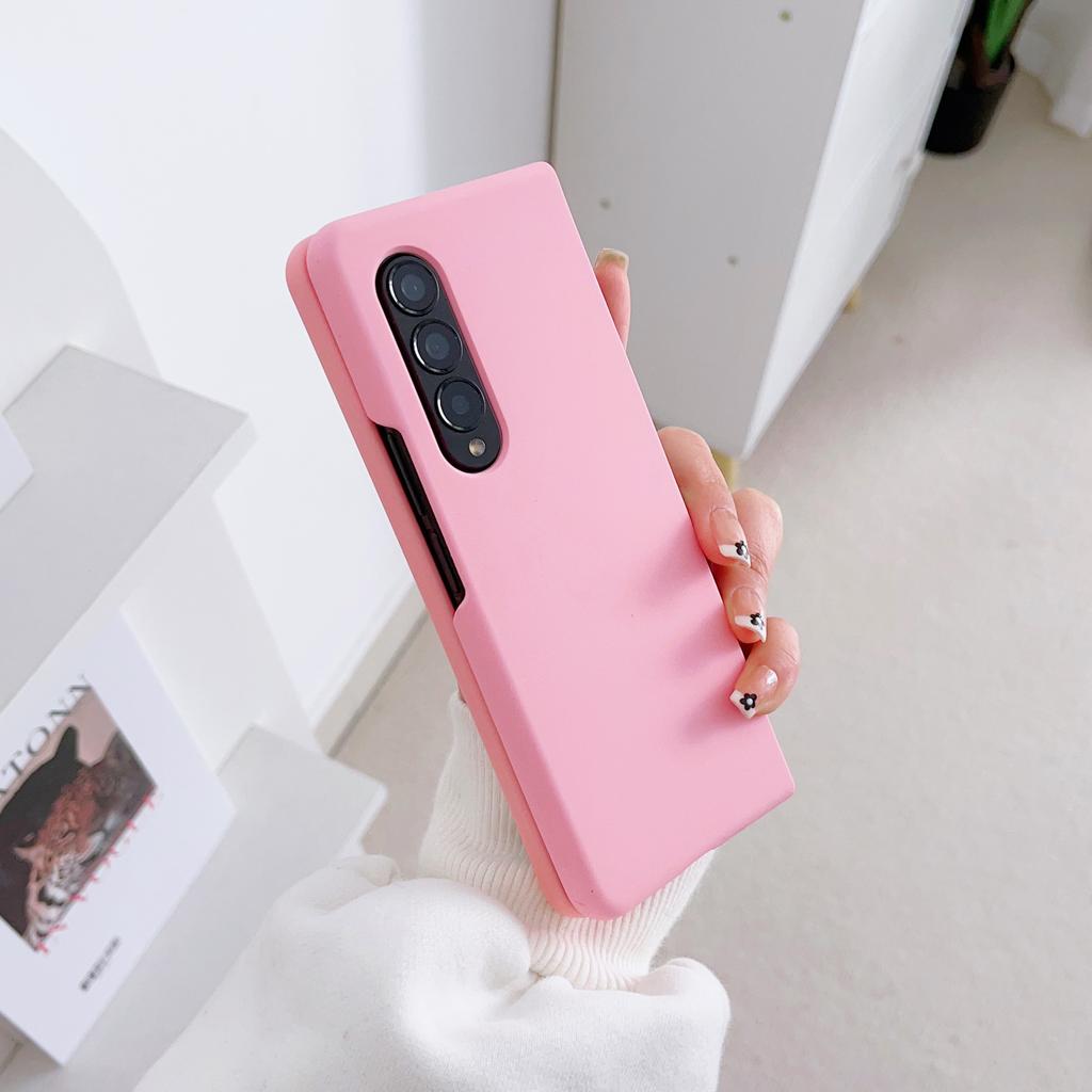 Etui dla Samsunga Galaxy Z Fold 4 3 Kolorowe Przyjazne dla skóry Matowe Płynne Silikonowe Pierścień Składane Odporne na wstrząsy Etui Ochronne Akcesoria