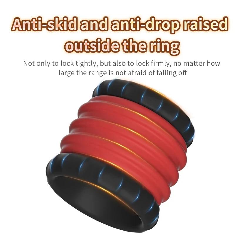 Removable Silicone Penis Ring Time Lock Cock Lasting Erection Extender Scrotal Testis Restriction Sex Chastity Toys For Male 18
