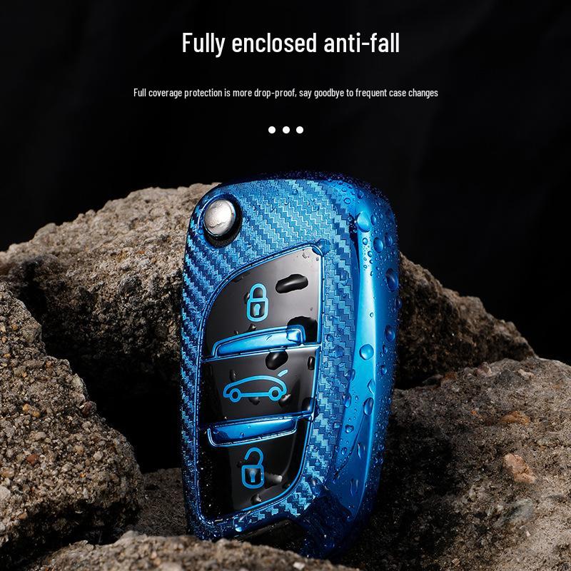 Black TPU Car Key Cover for Peugeot Folding Key - Soft Rubber Protection